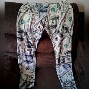 Plus Size Money Print Pants